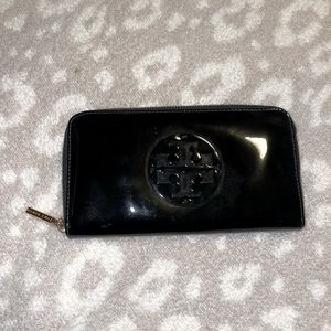 Tory Burch long black wallet.